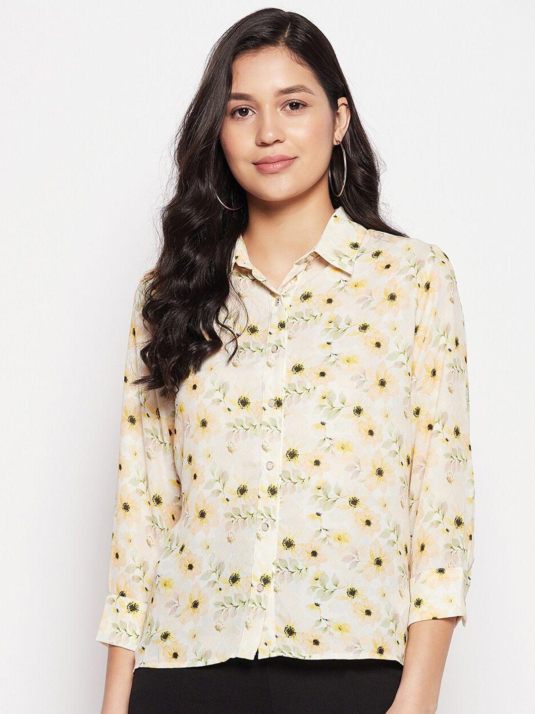 madame spread collar floral printed casual shirt