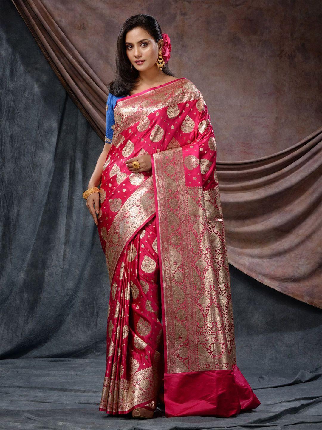 charukriti floral woven design zari banarasi saree