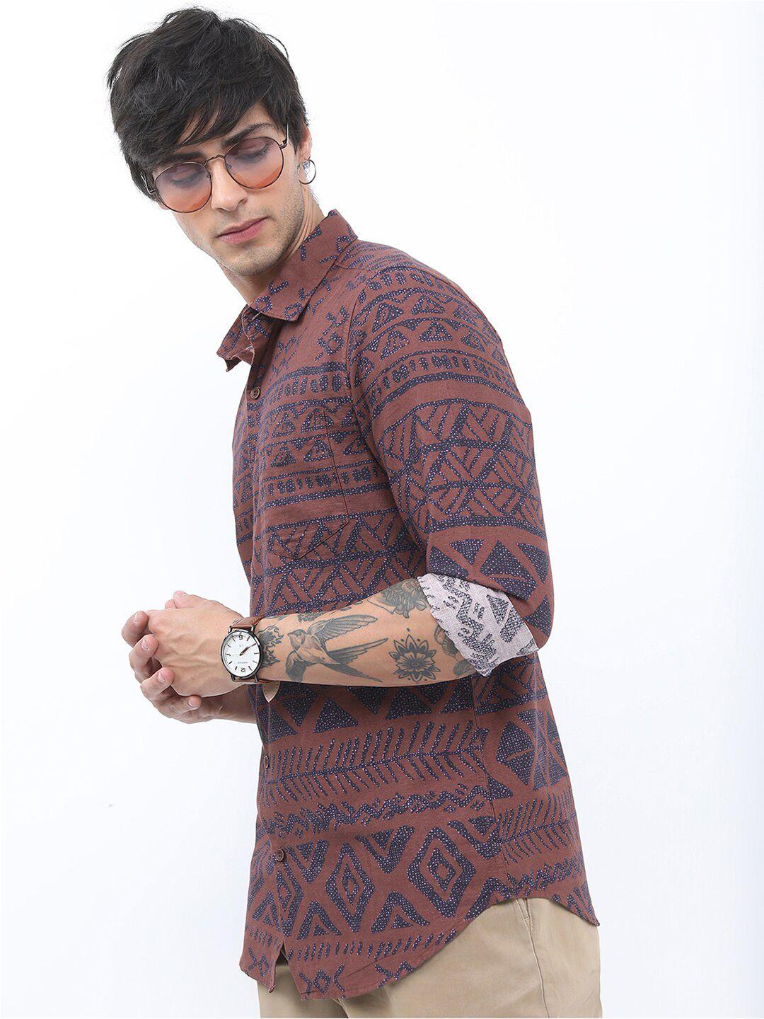 ketch slim fit ethnic printed casual cotton shirt