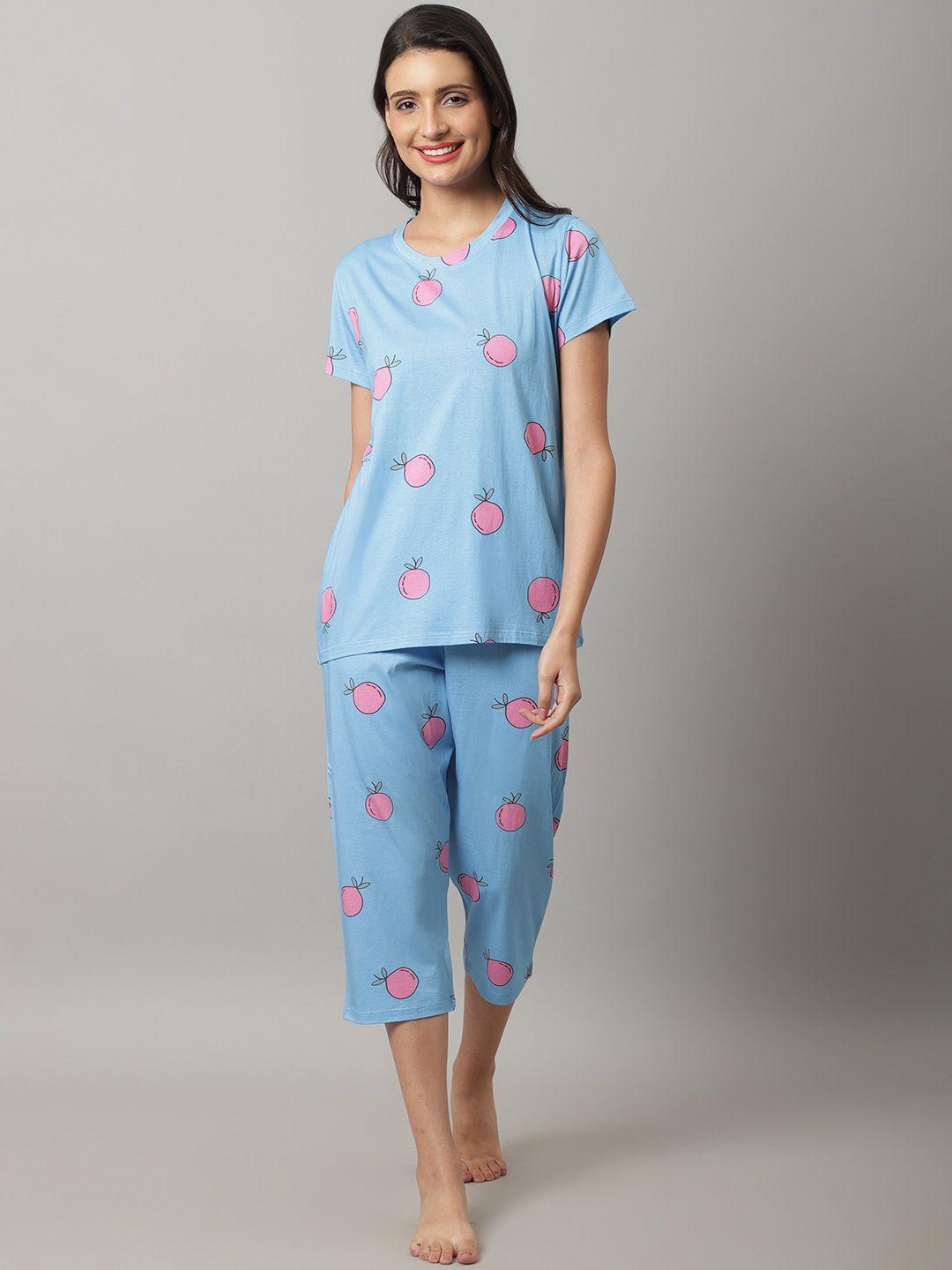 kanvin graphic printed night suit