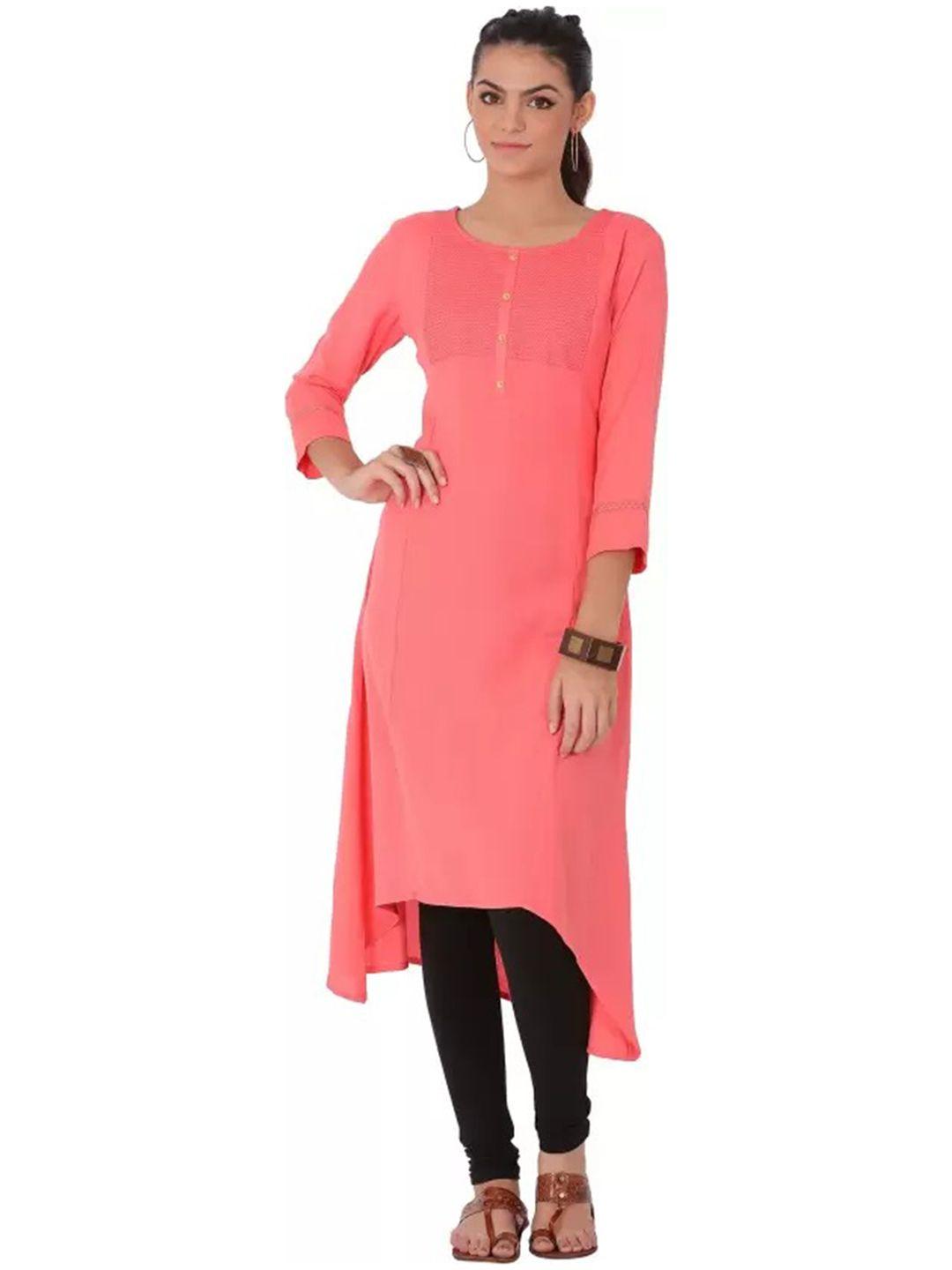 span thread work cotton asymmetric a-line kurta