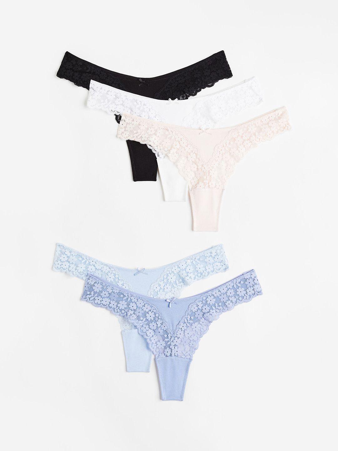 h&m women 5-pack jersey thong briefs