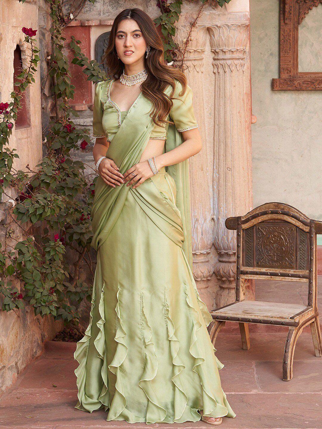 lavanya the label silk blend ruffle saree