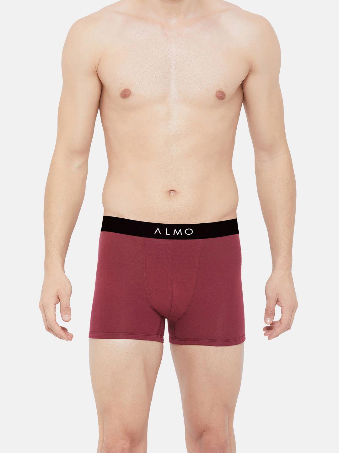 almo wear men mid-rise anti-bacterial cotton metallic trunks