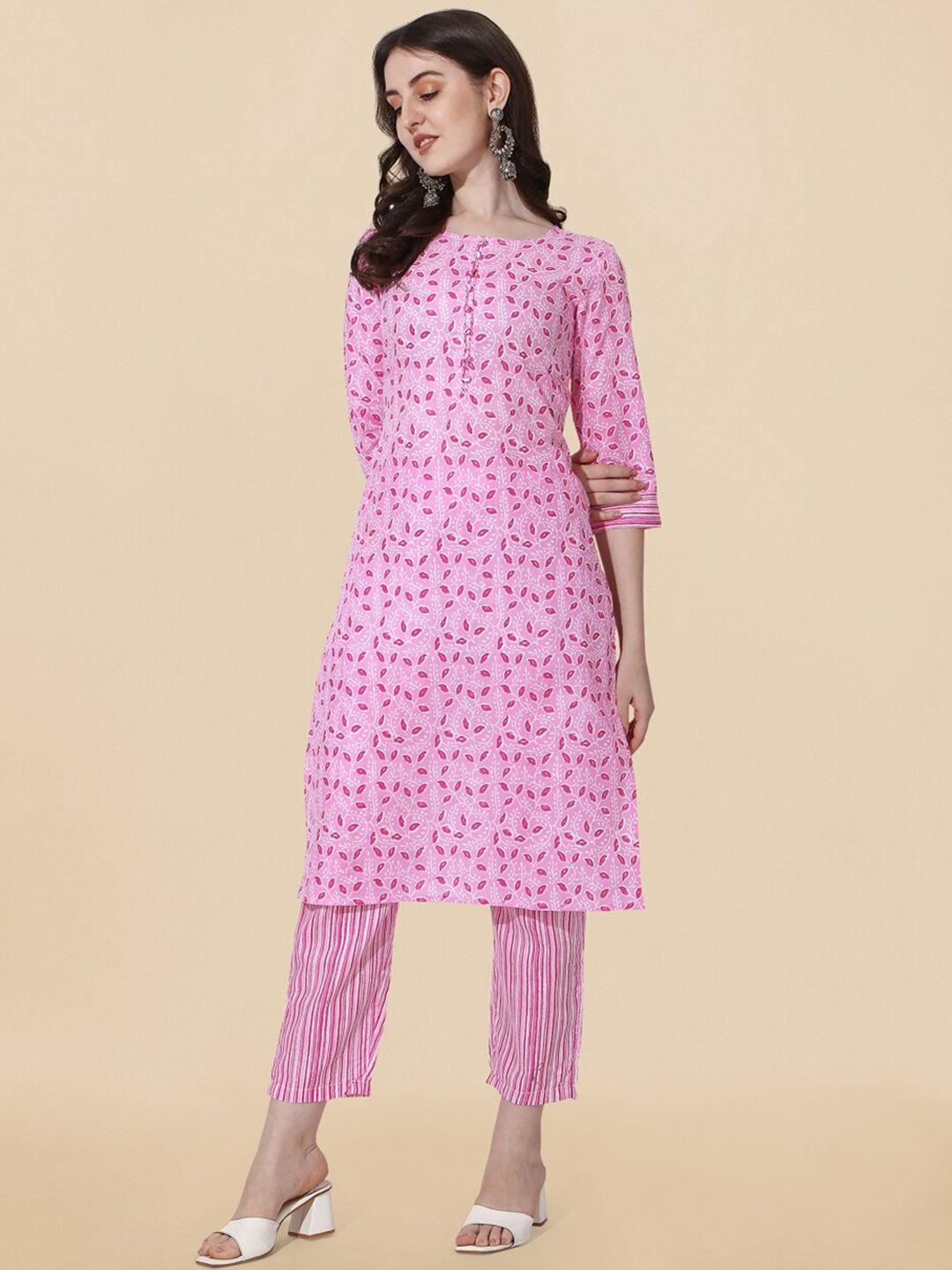 mirchi fashion floral printed kurta with trousers