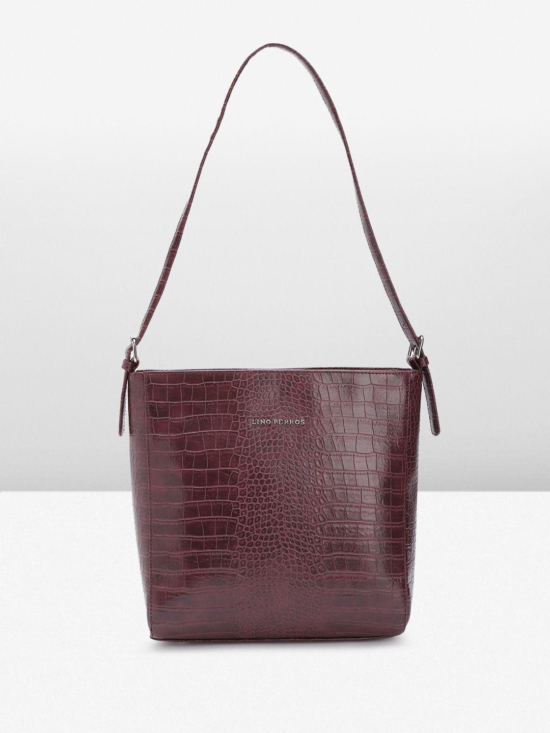 lino perros croc textured structured shoulder bag