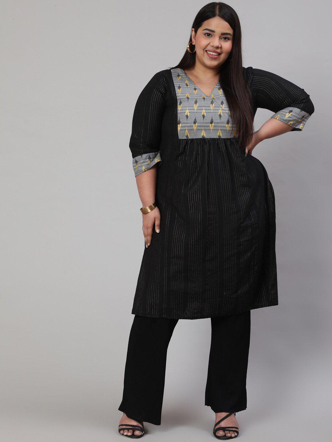 jaipur kurti women yoke design v-neck straight kurta