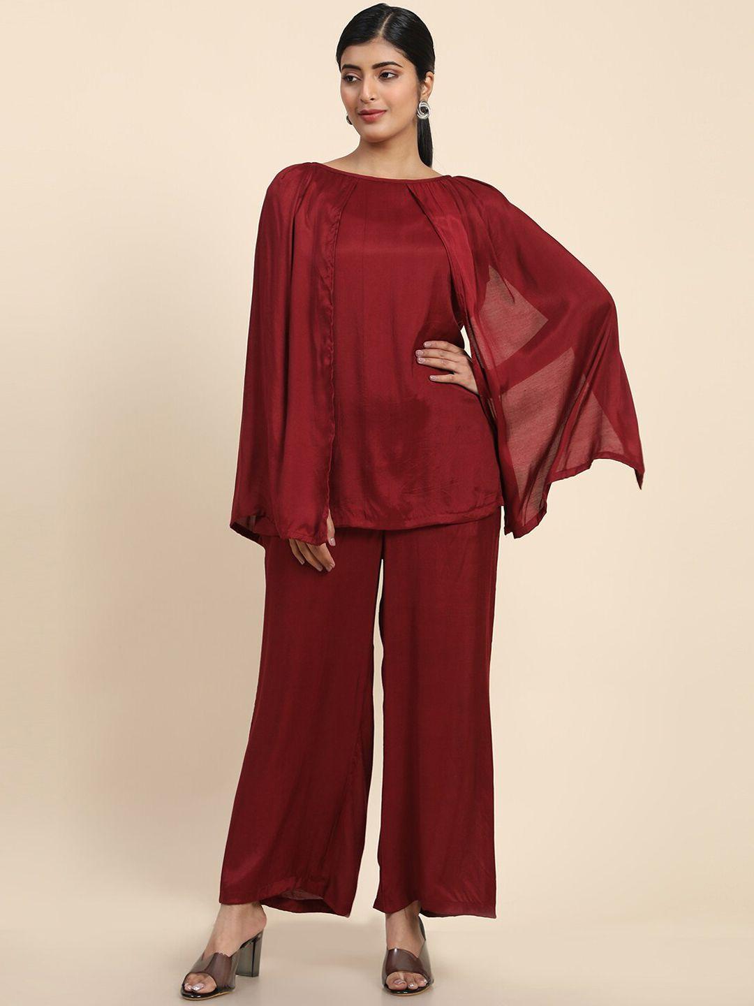 aawari long slit sleeves top with trousers