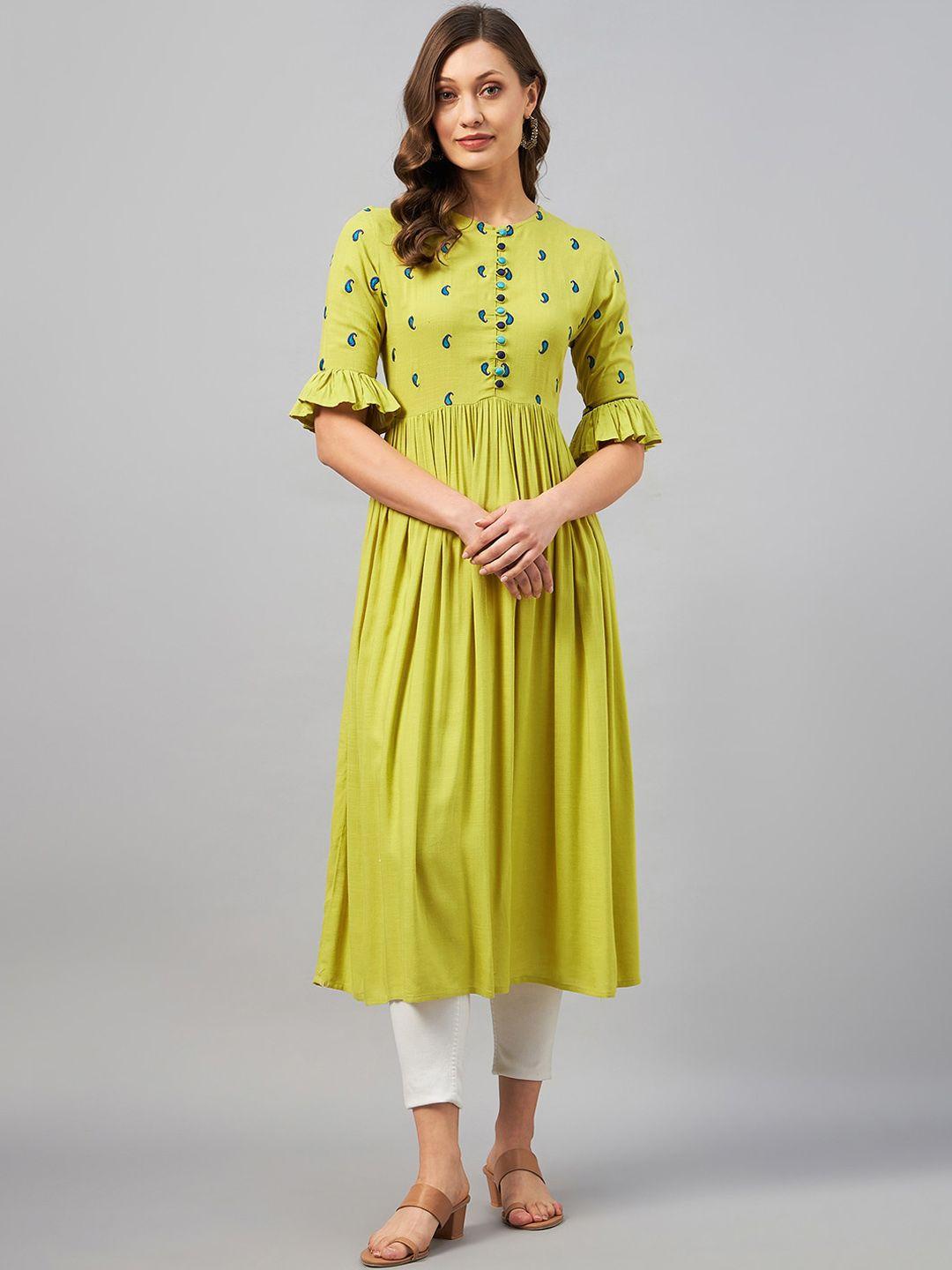 azira paisley printed anarkali kurta