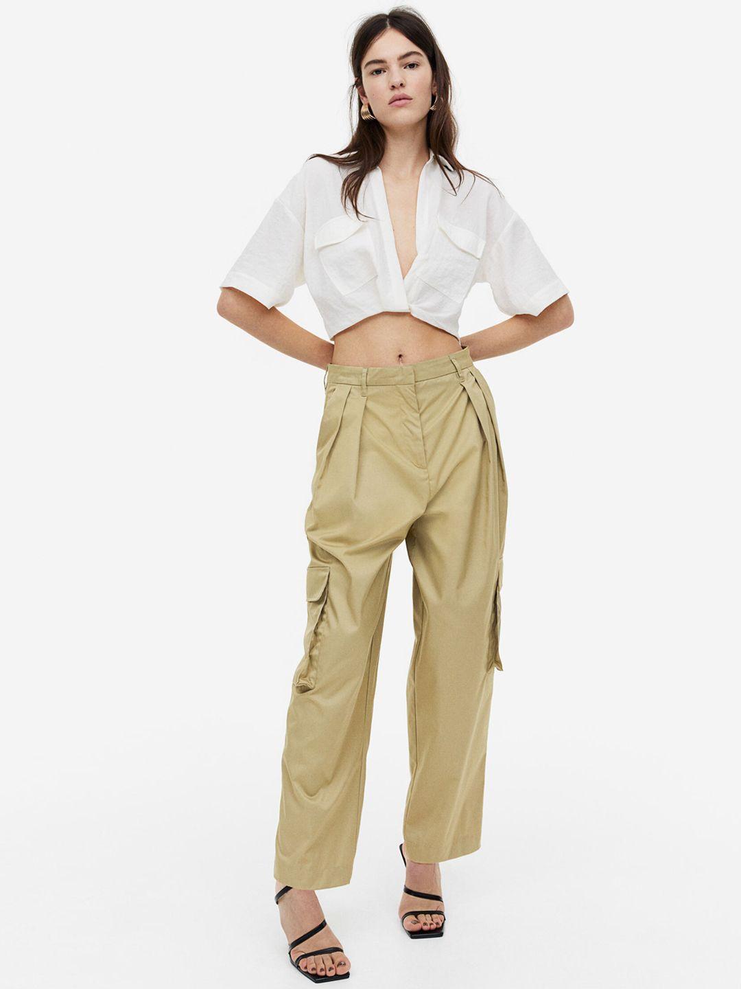 h&m women wide utility trousers