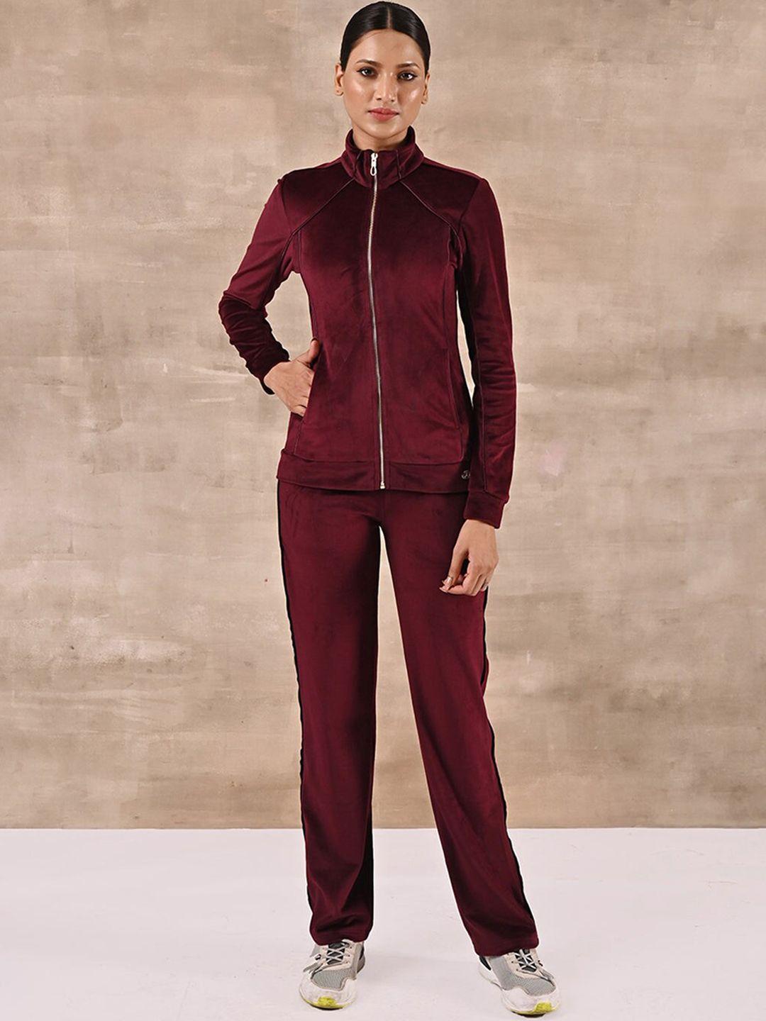 lakshita paneled mock collar long sleeves tracksuits