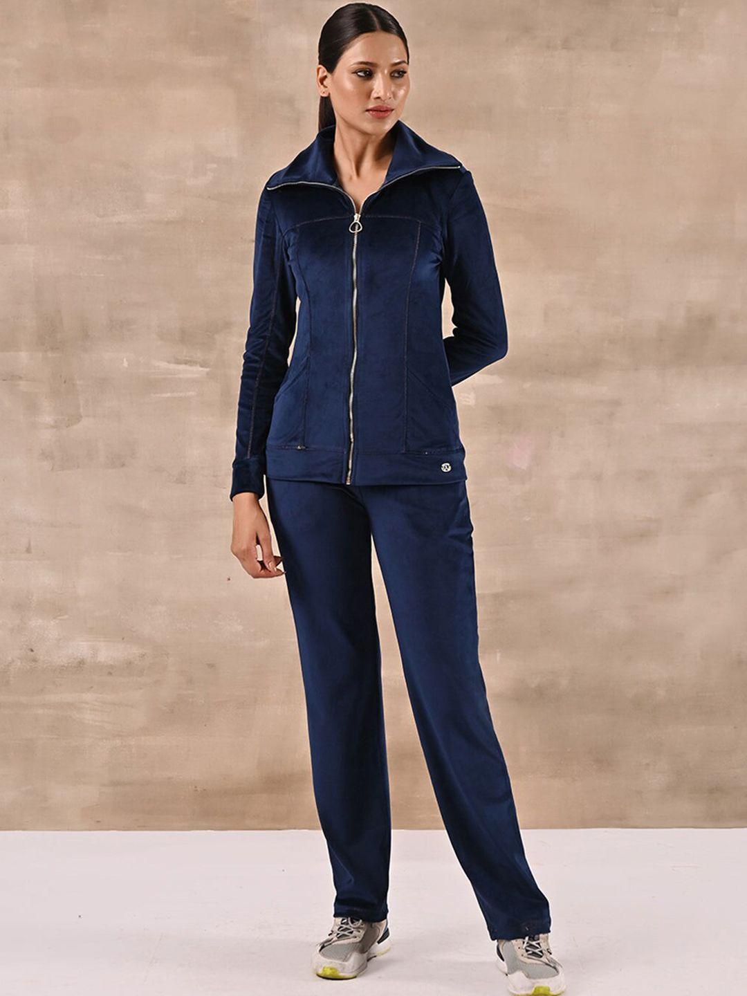 lakshita velour spread collar tracksuits