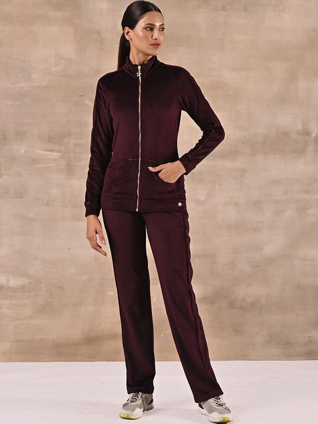 lakshita velour mock collar tracksuits