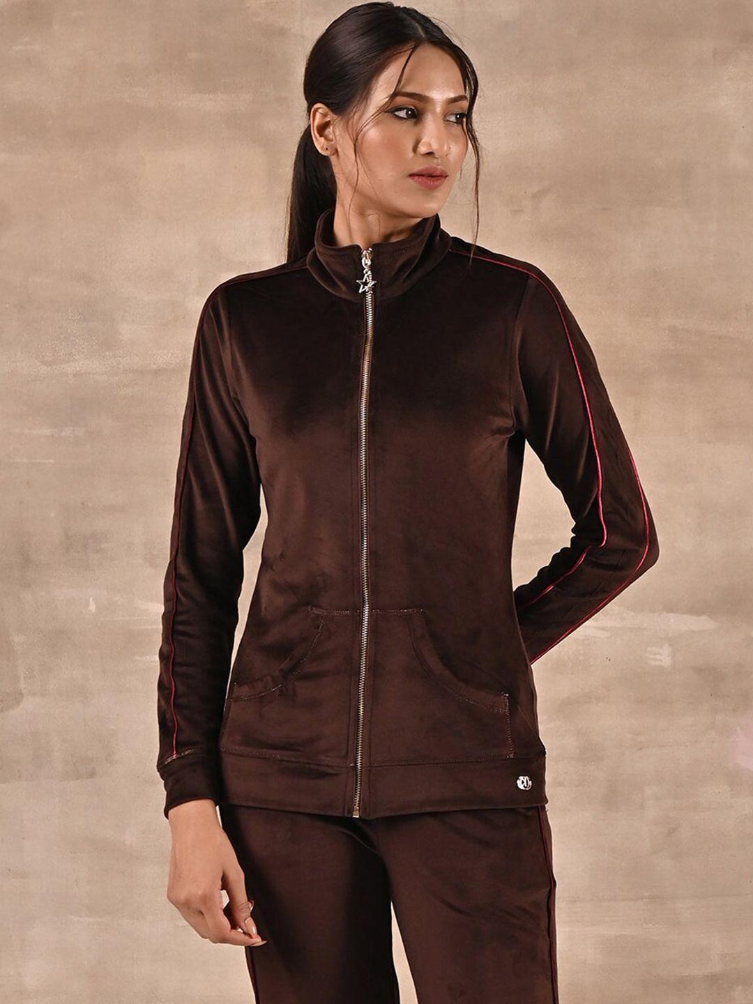 lakshita velour mock collar tracksuits