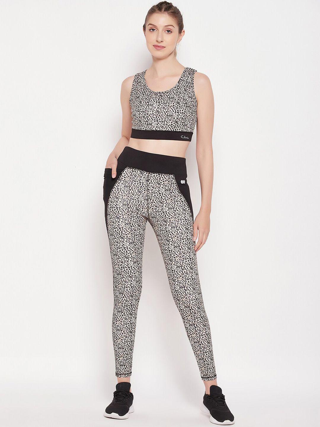 clovia women printed rapid-dry track suit