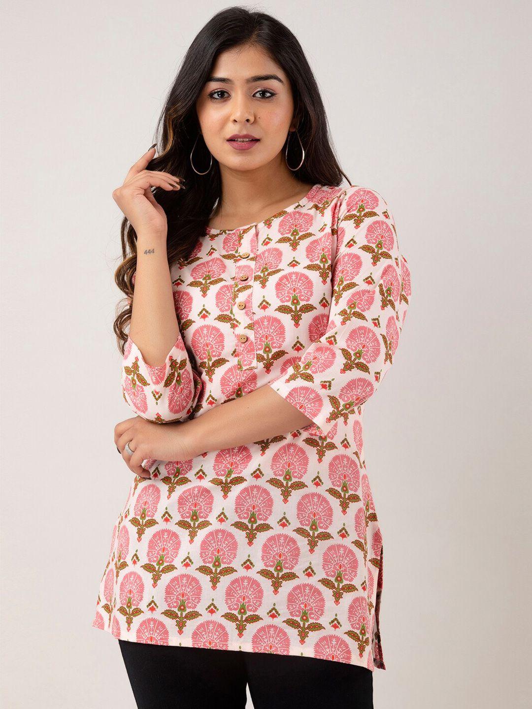 feranoid ethnic motifs printed pure cotton kurti