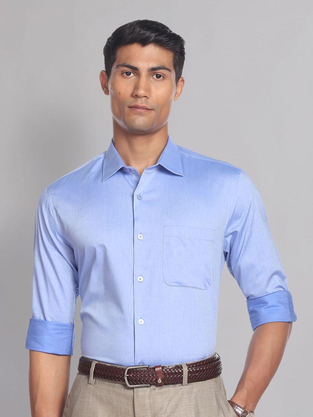 ad by arvind men blue formal shirt