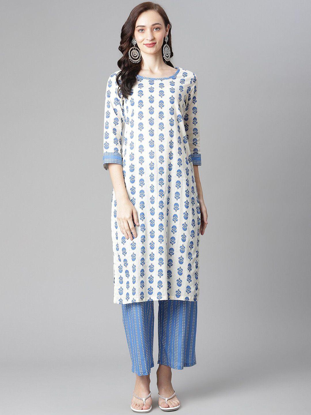 poshak hub printed pure cotton kurta with palazzos