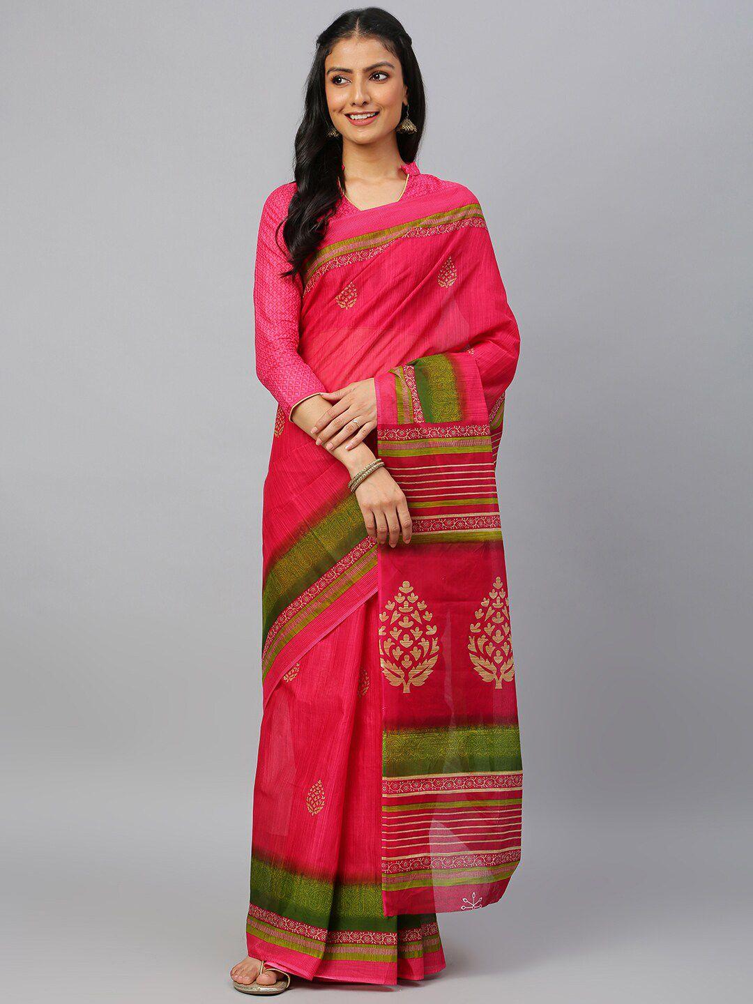 ratan ethnic motifs printed pure cotton saree