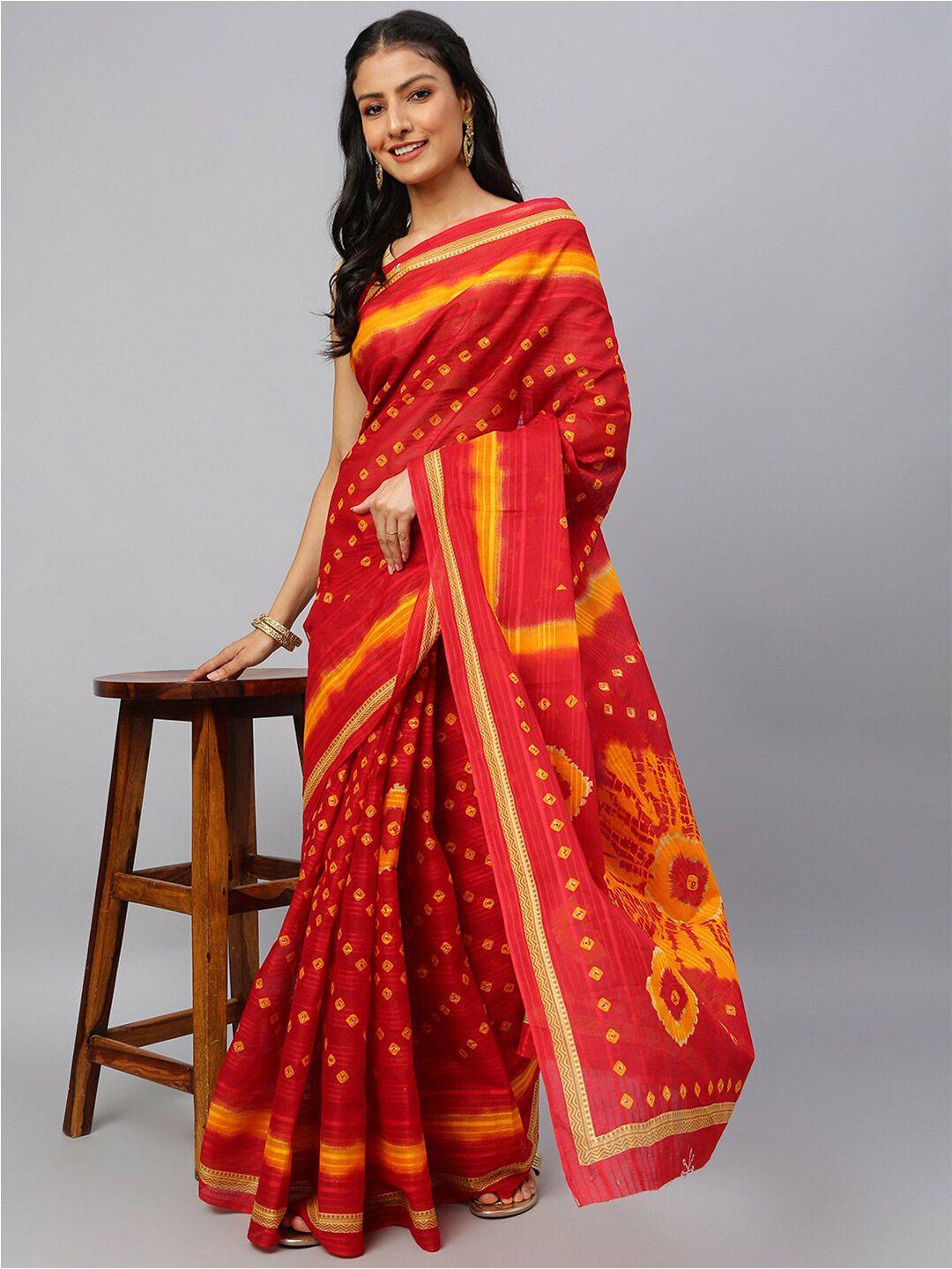 ratan bandhani pure cotton saree