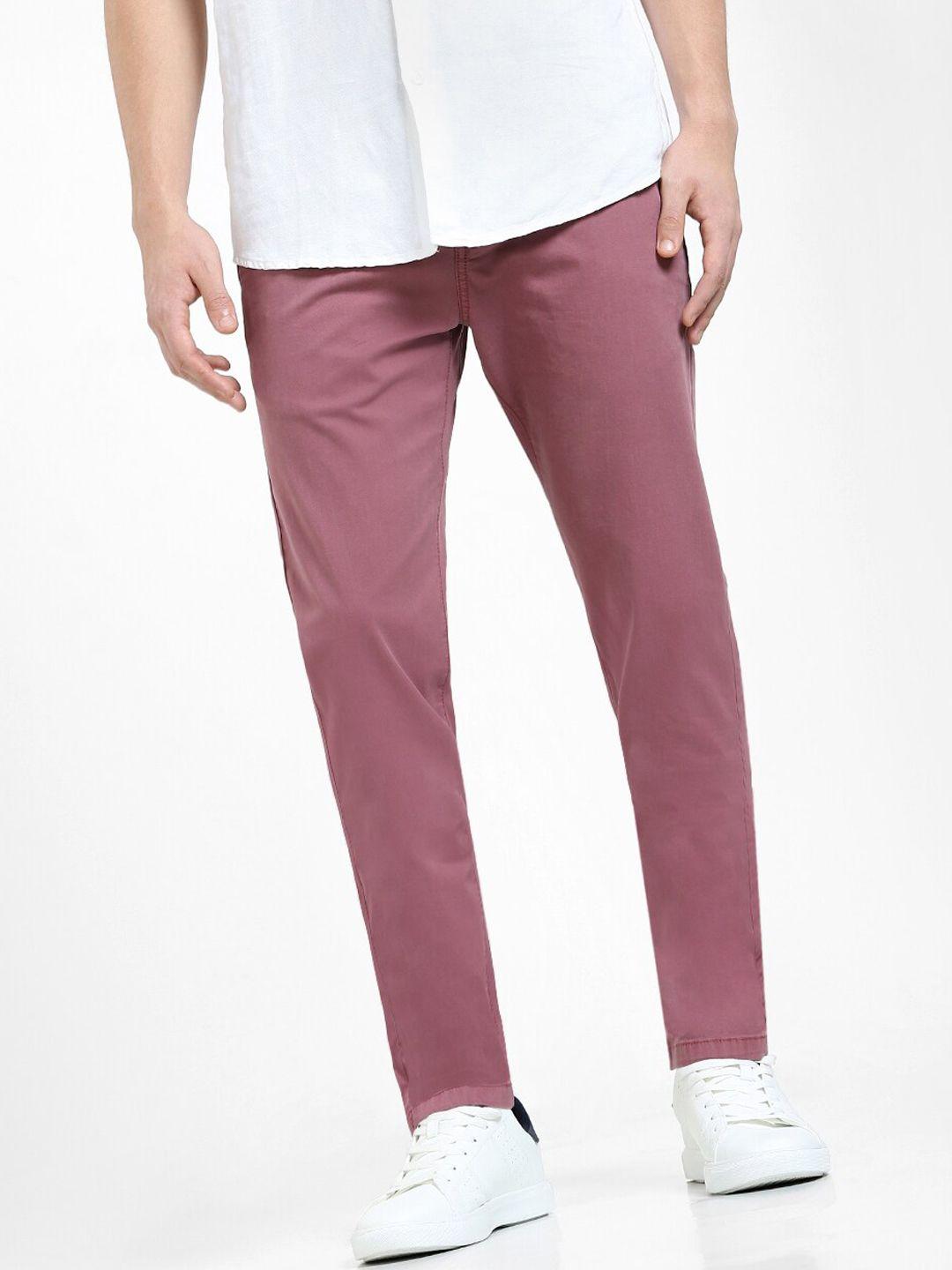 jack & jones men mid-rise cotton trousers