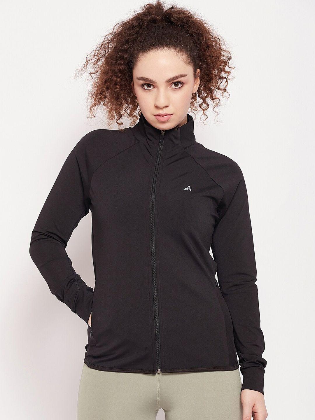 athlisis reflective strip mock collar long sleeves dry fit training or gym sporty jacket