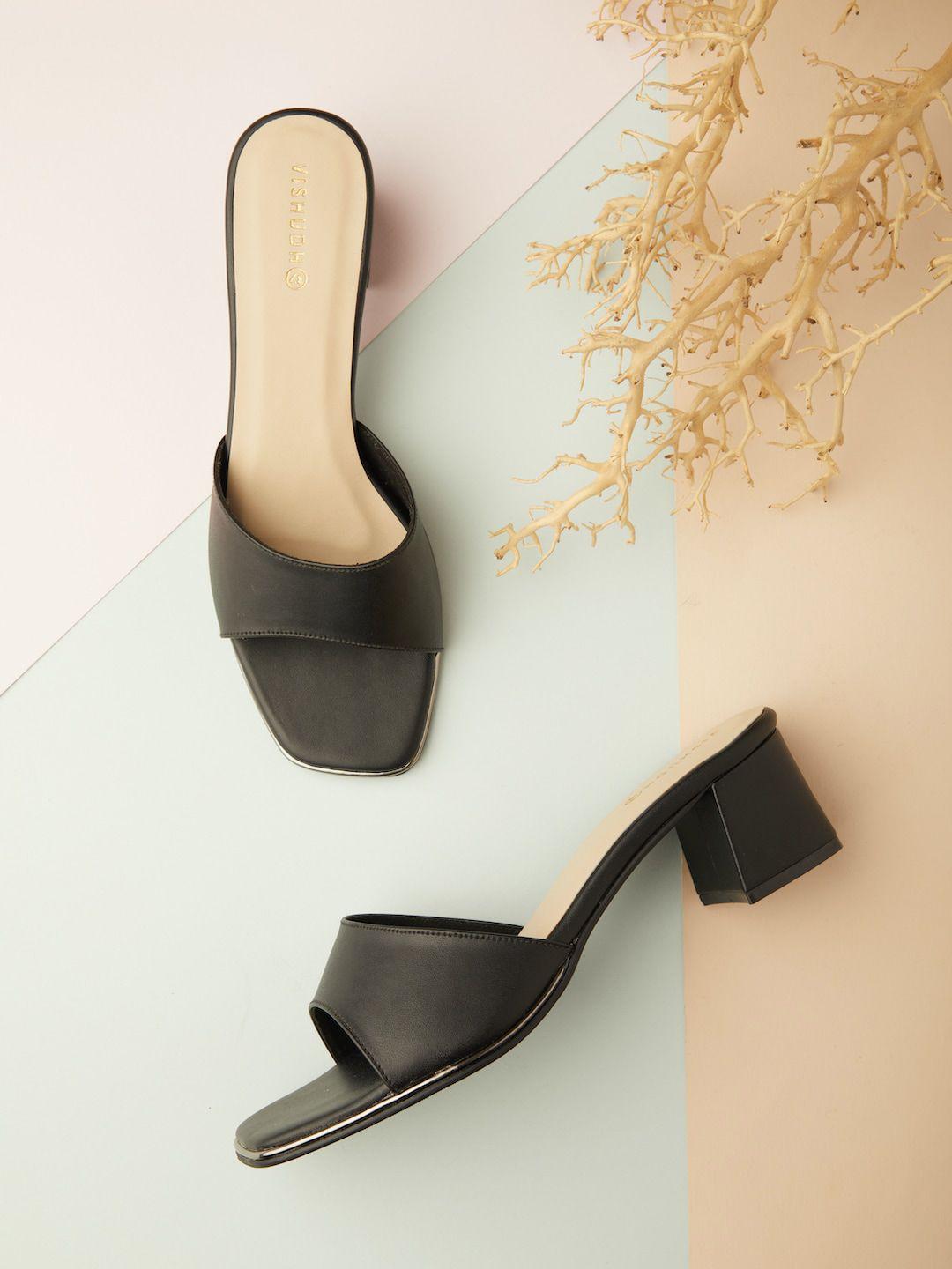 vishudh open toe block heels with open back