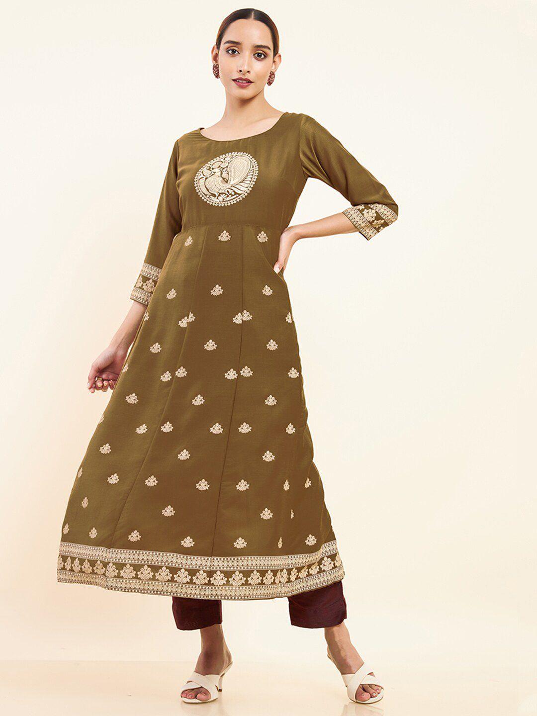 maybell ethnic motifs printed cotton kurta