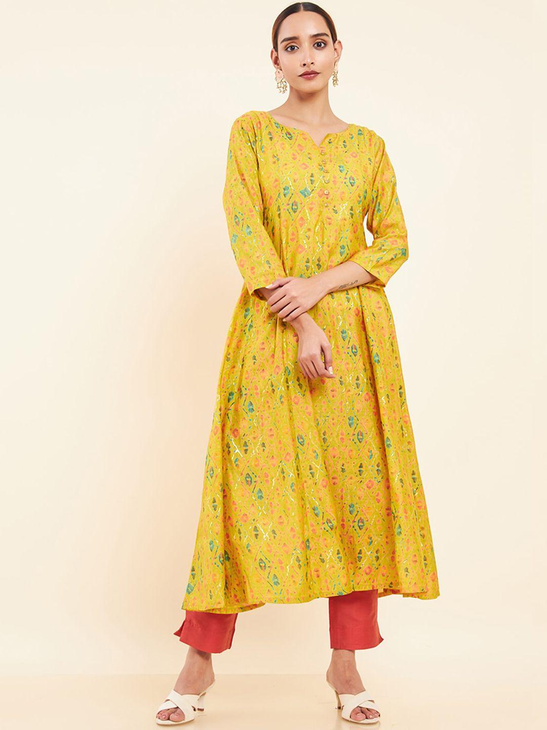 maybell women printed a-line kurta