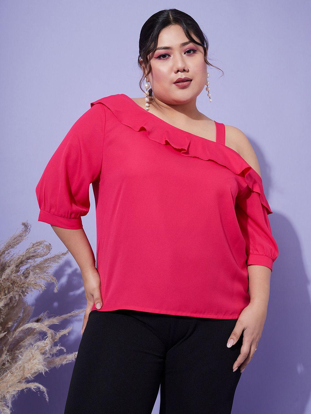 sassafras curve magenta crepe top