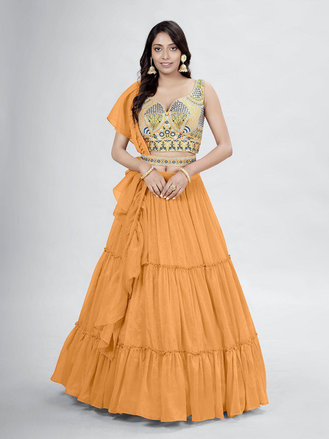 dresstive embellished semi-stitched lehenga & unstitched blouse with dupatta