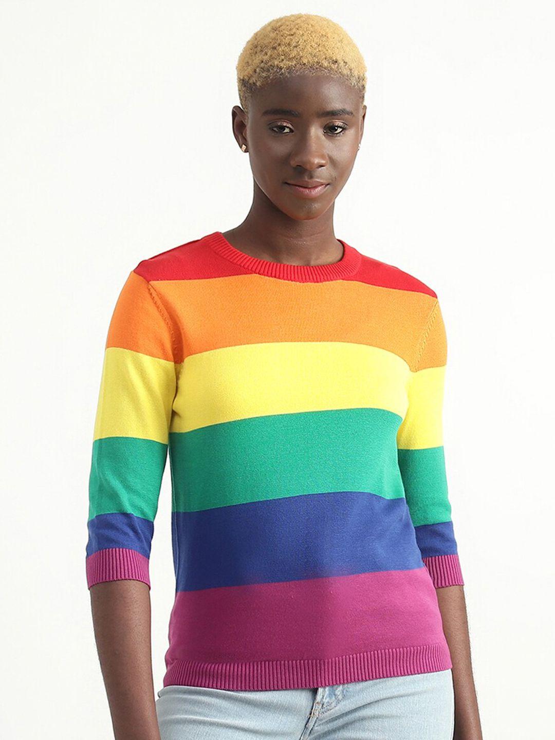 united colors of benetton colourblocked cotton pullover