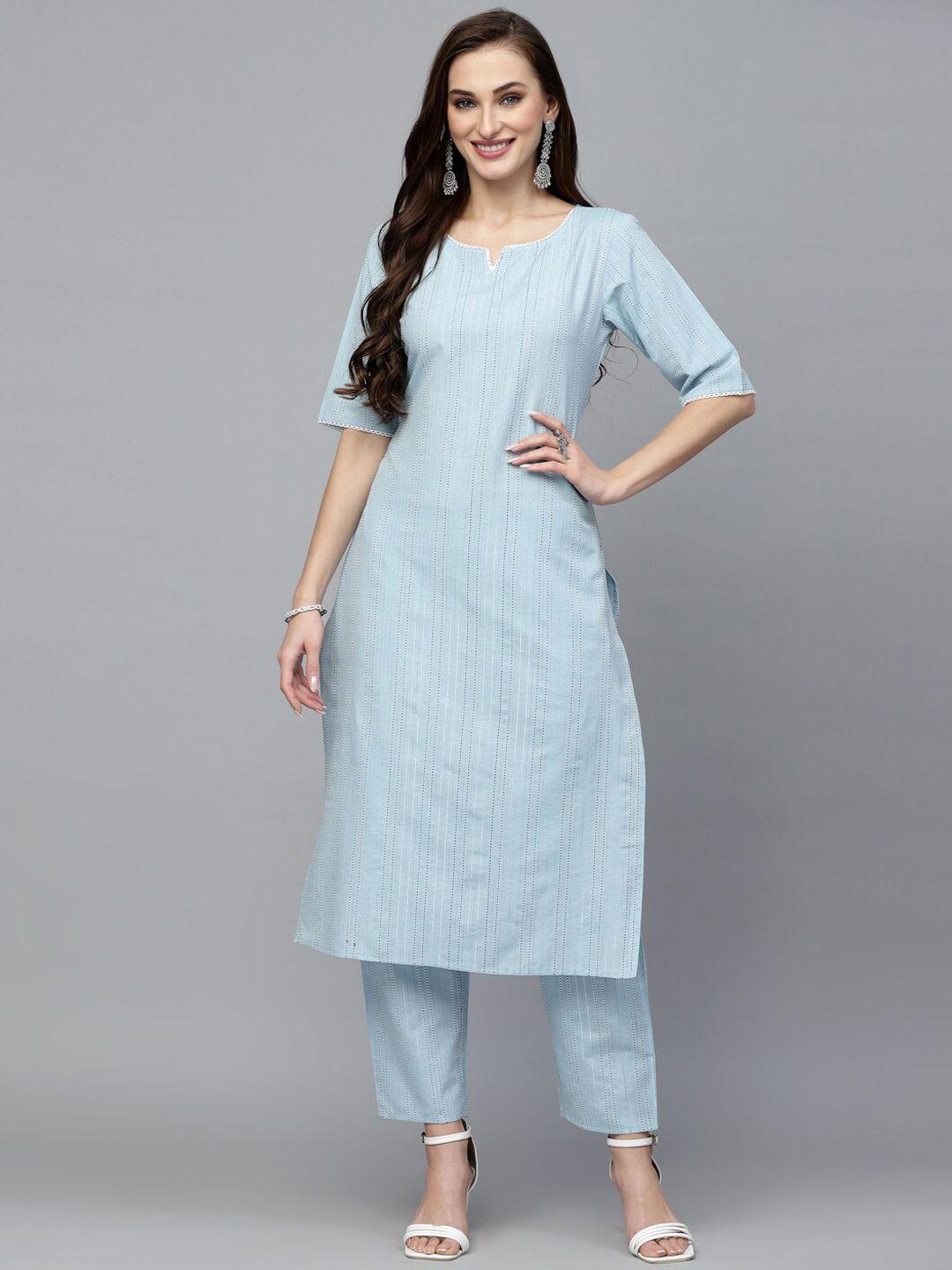 stylum striped straight kurta with trousers