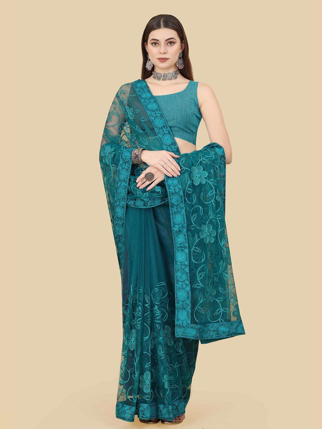 vairagee floral embroidered net saree