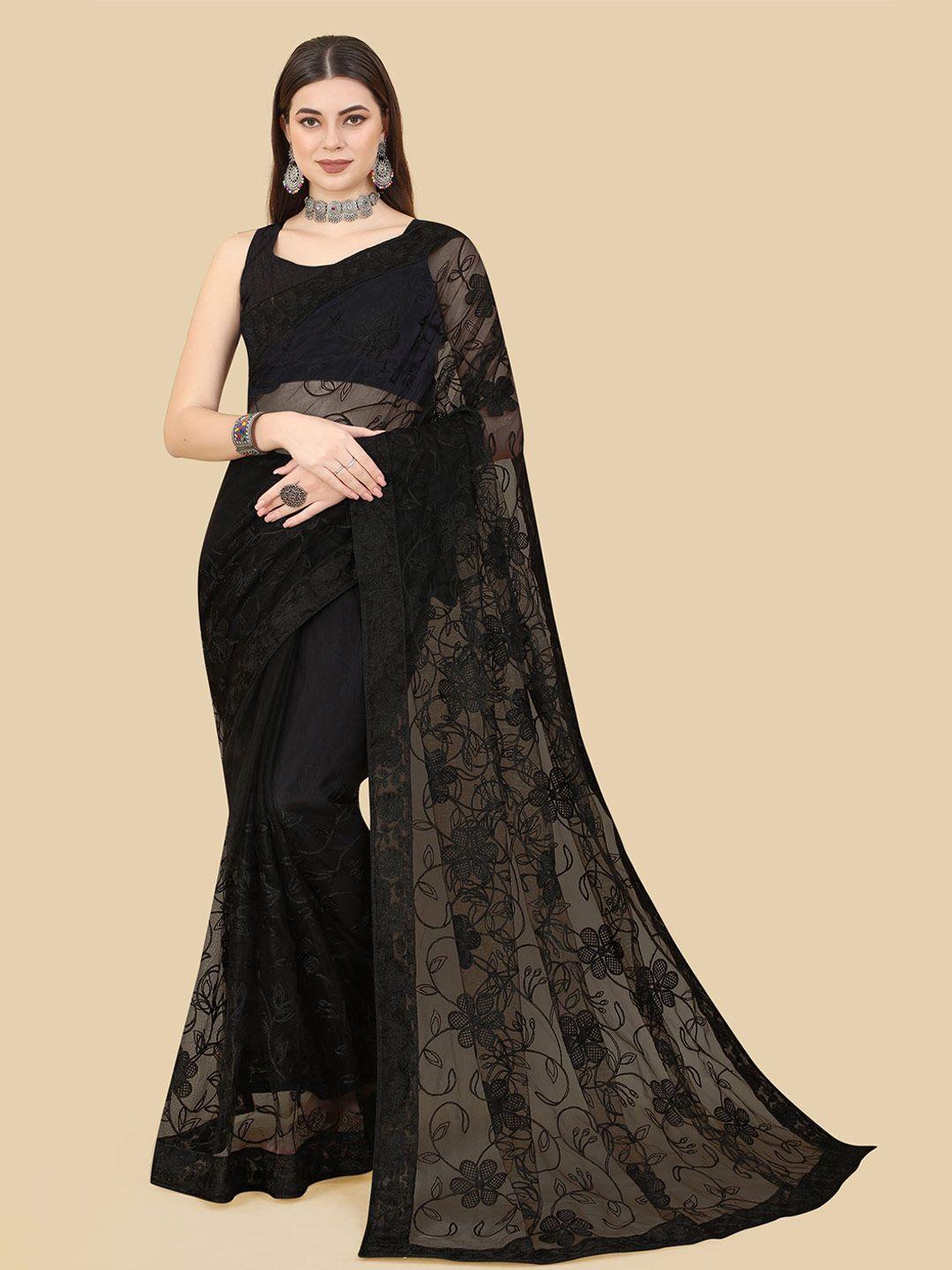 vairagee floral embroidered net saree