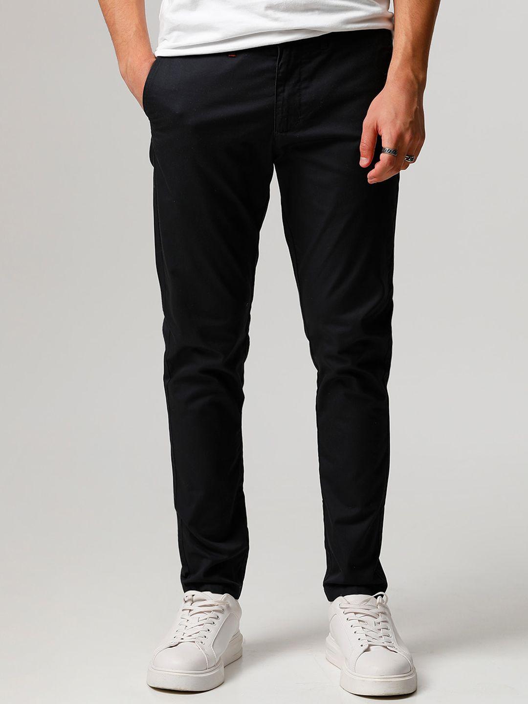 the bear house men navy blue tapered fit chinos trousers