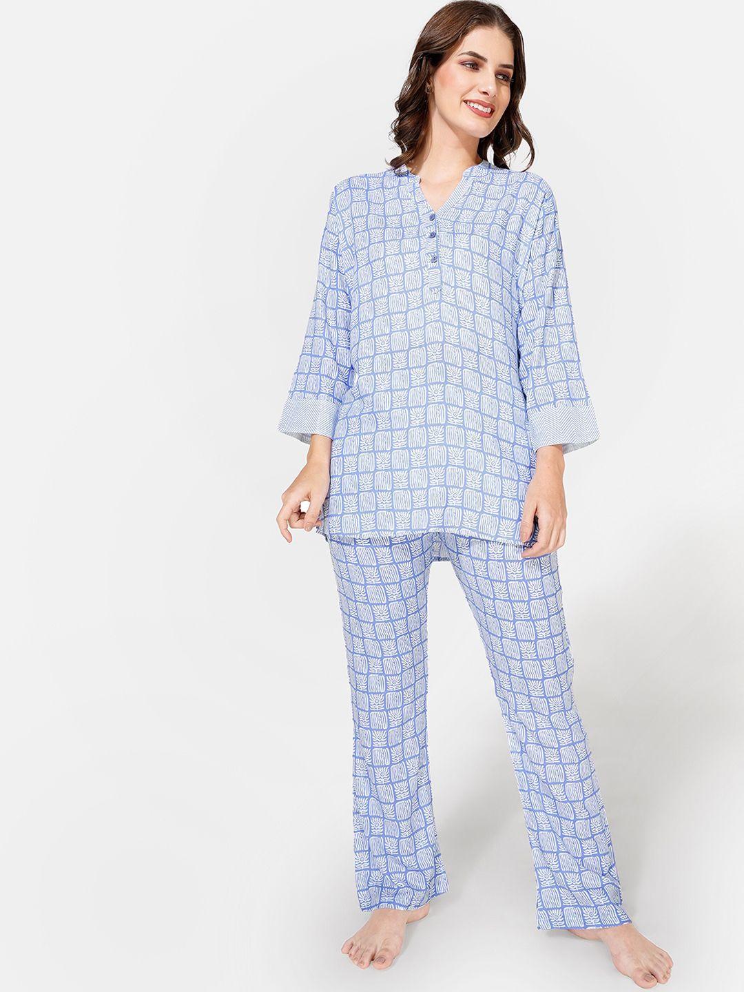 zeyo women checked night suit