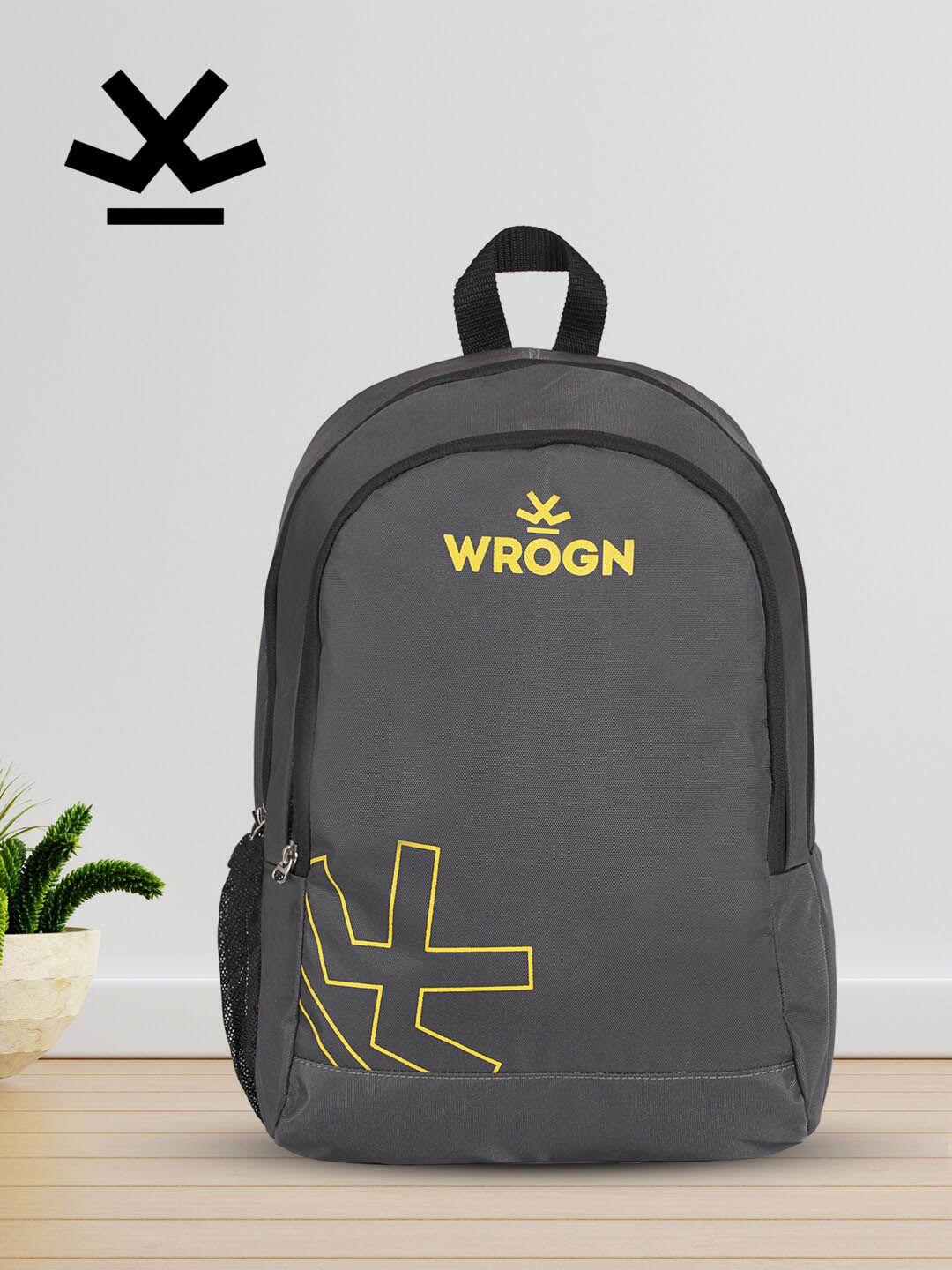 wrogn brand logo water resistant laptop backpack