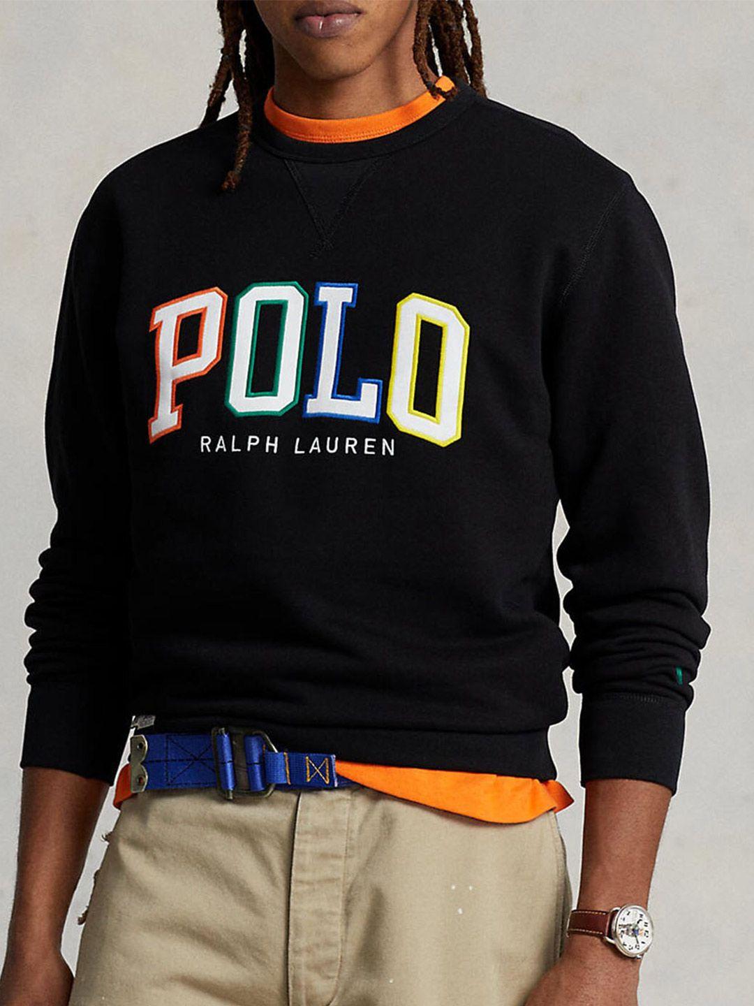 polo ralph lauren brand logo printed cotton pullover sweatshirt