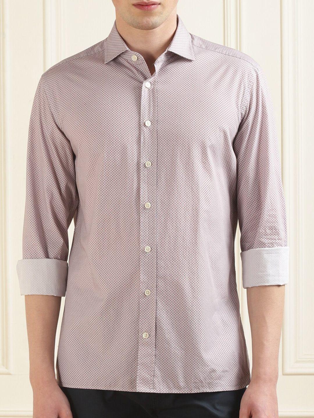 hackett london micro ditsy printed cotton casual shirt