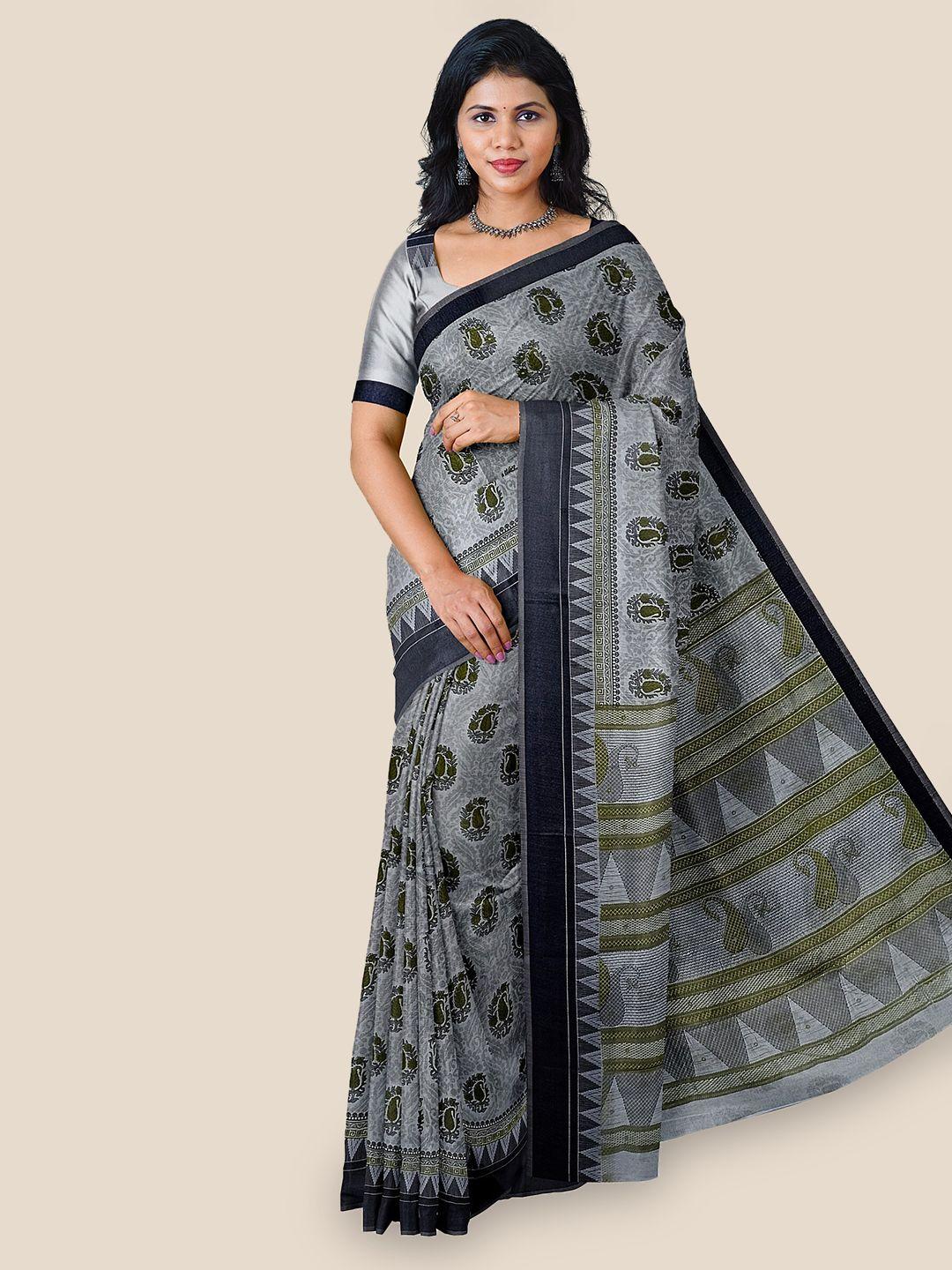 the chennai silks paisley printed pure cotton saree