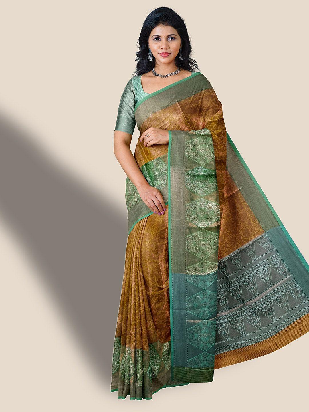 the chennai silks floral woven design zari organza banarasi saree