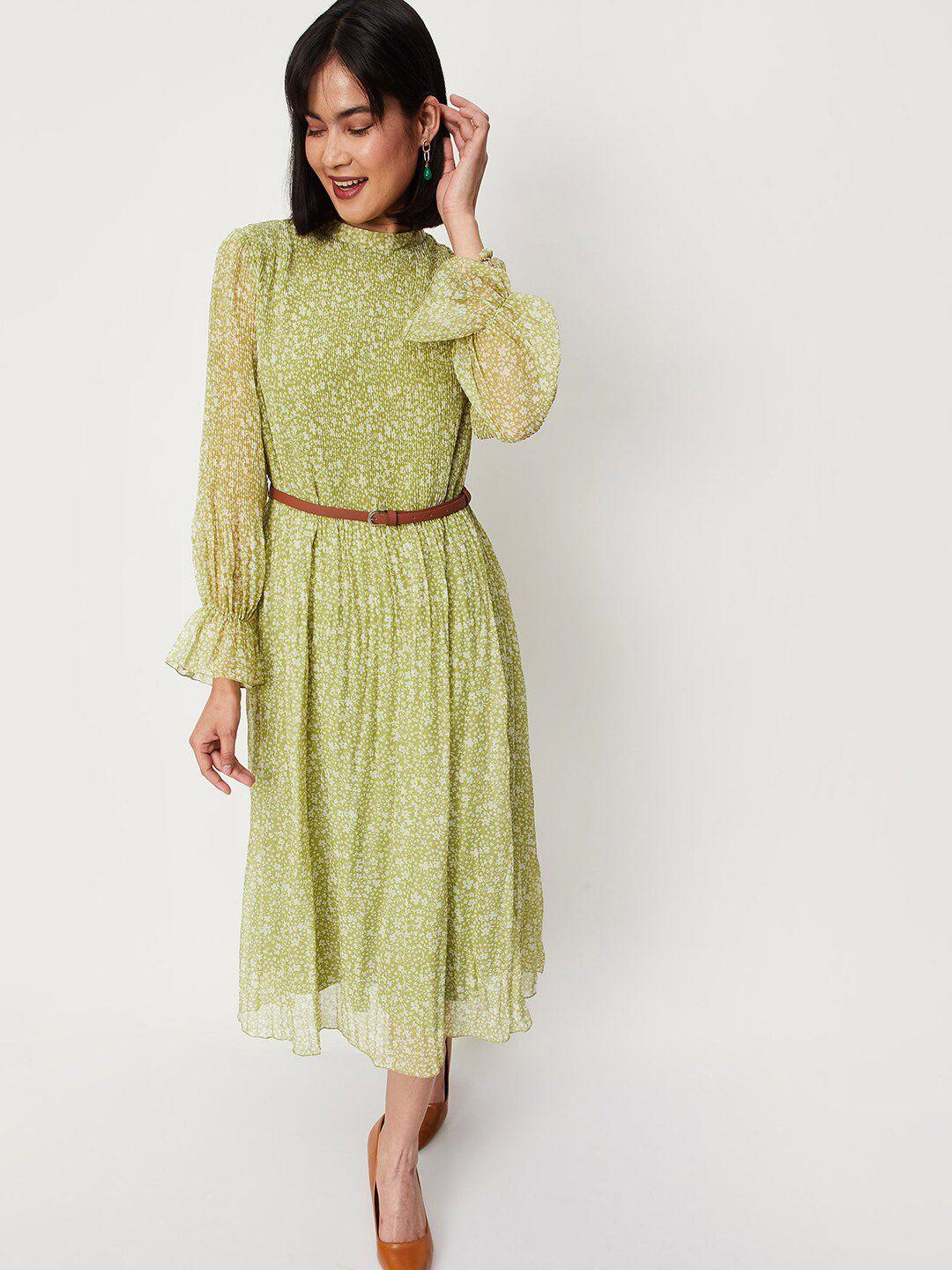 max bell sleeves midi dress