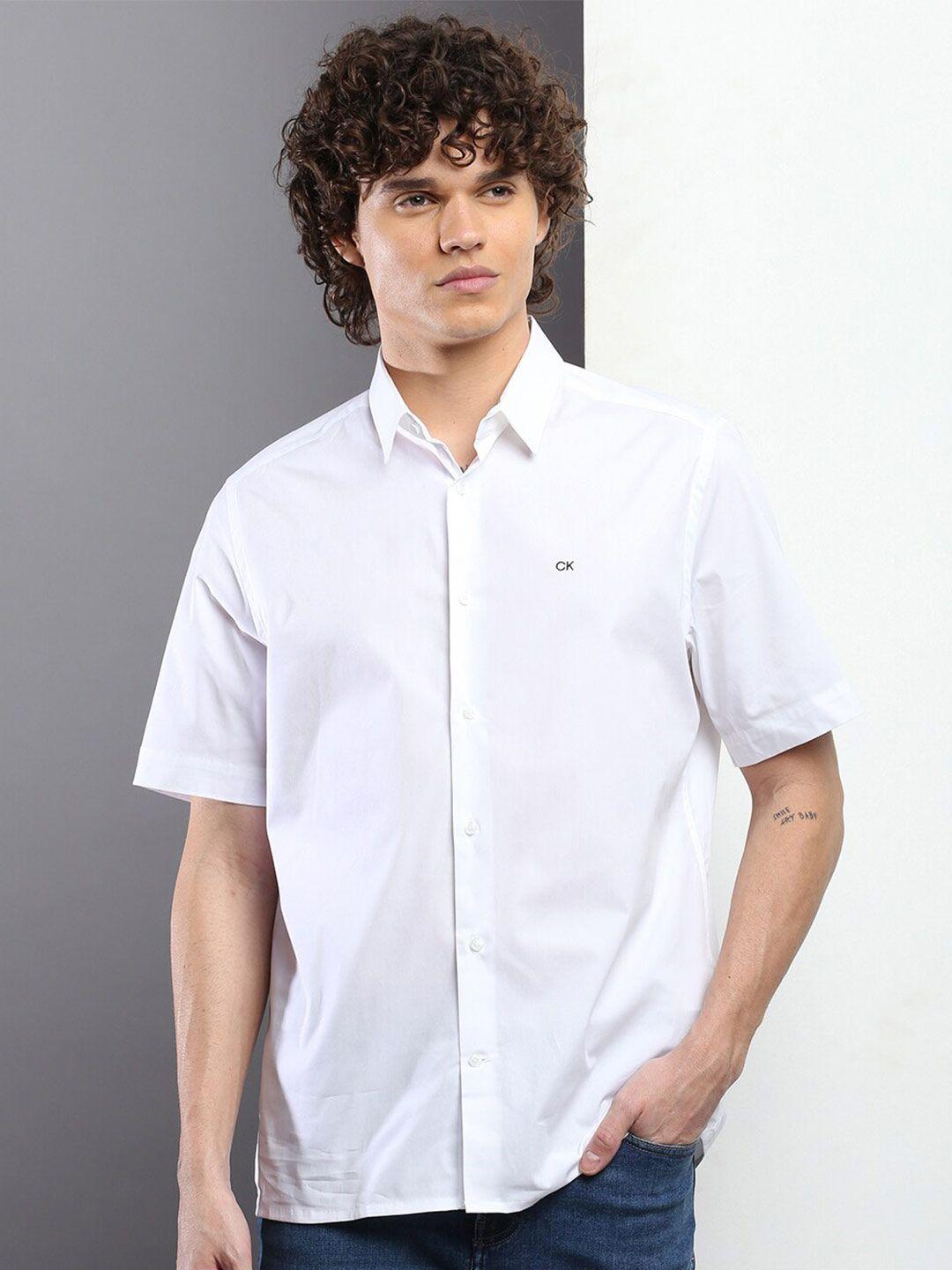 calvin klein jeans short sleeves spread collar casual shirt