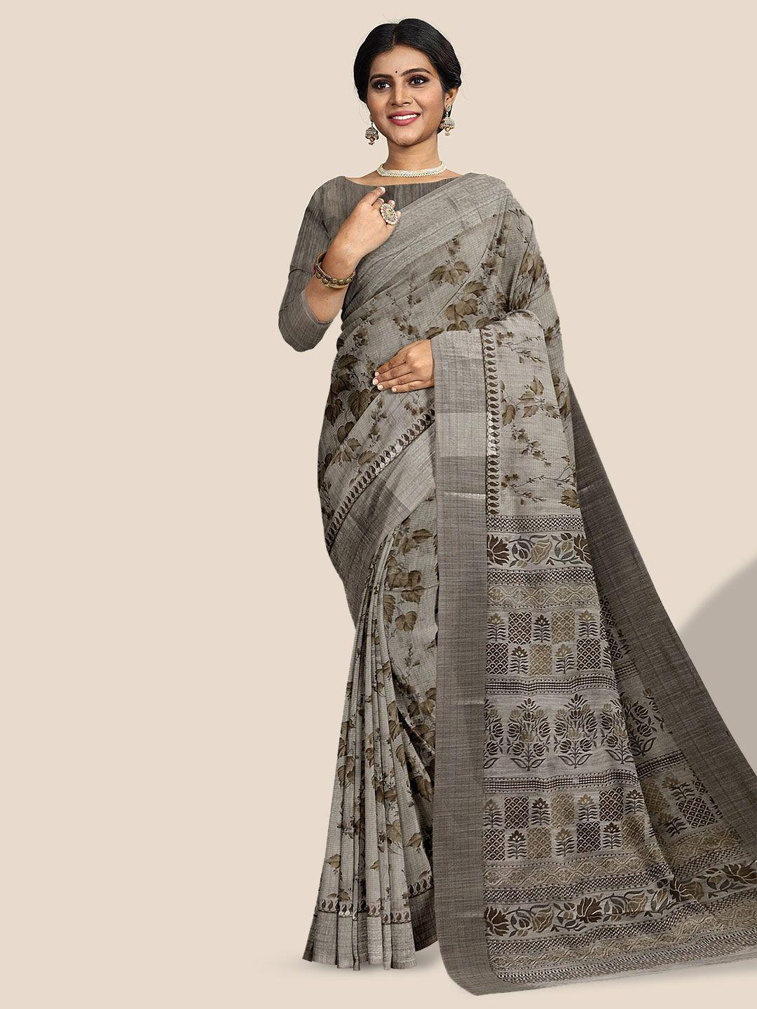 the chennai silks floral printed pure cotton saree