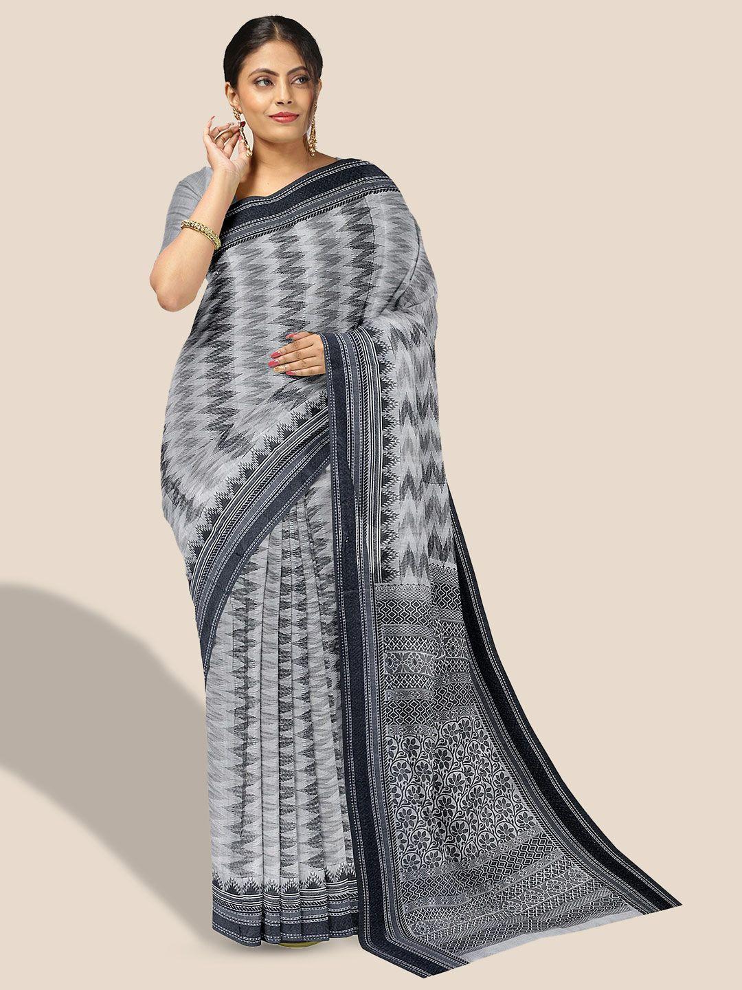 the chennai silks geometric printed pure cotton saree