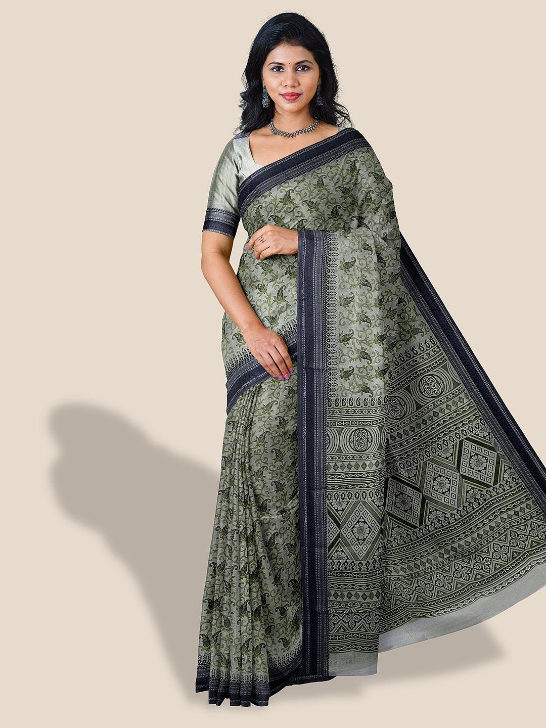 the chennai silks paisley printed pure cotton saree