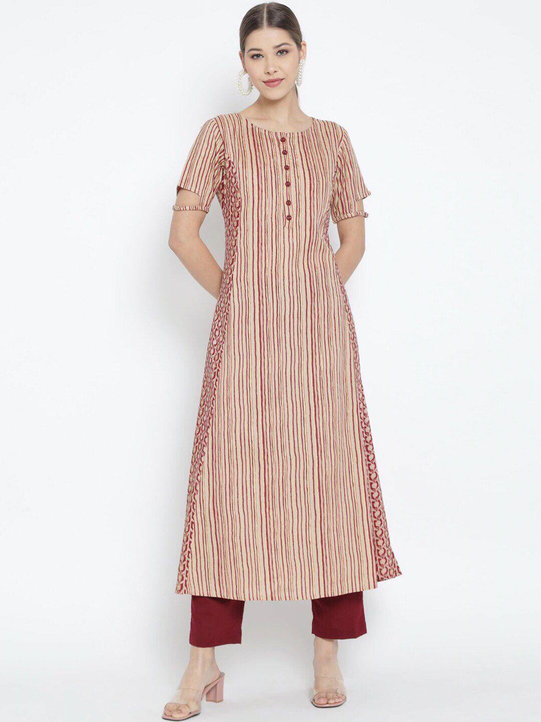 yash gallery striped a-line kurta