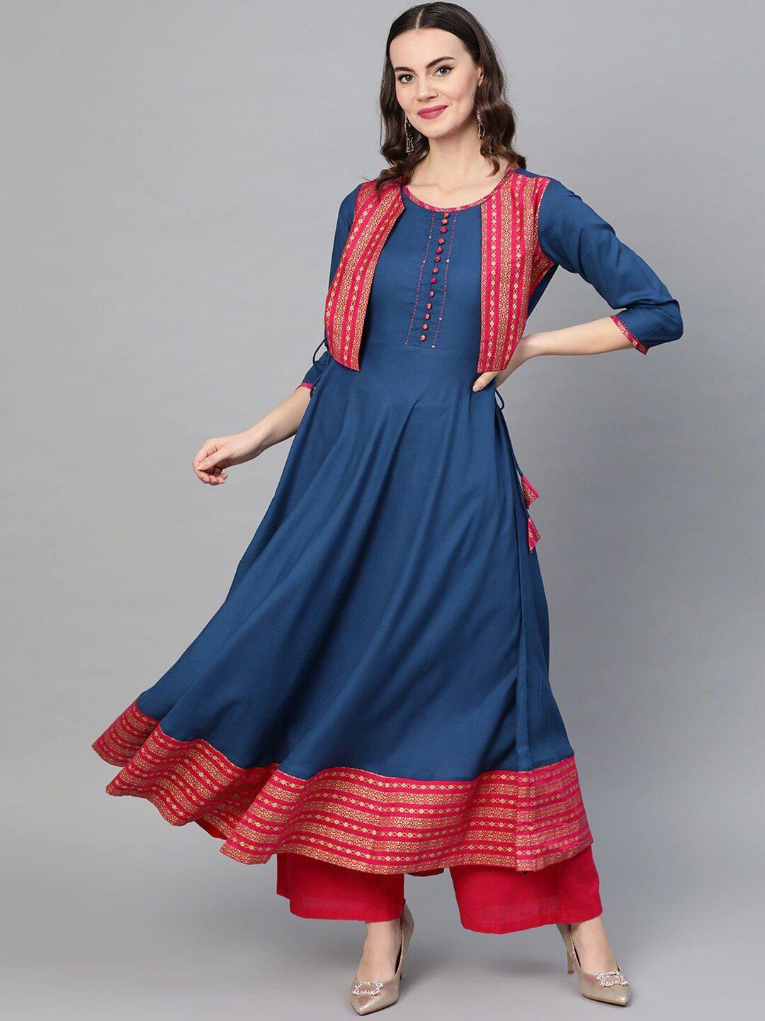 yash gallery ethnic motifs printed anarkali kurta