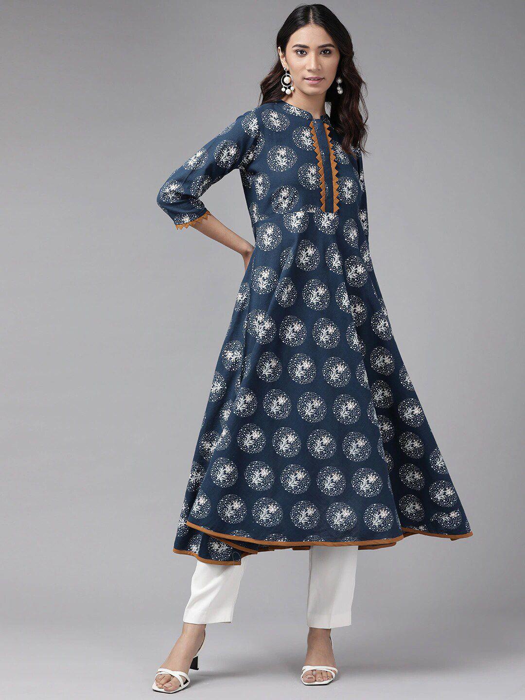 yash gallery floral printed cotton kurta